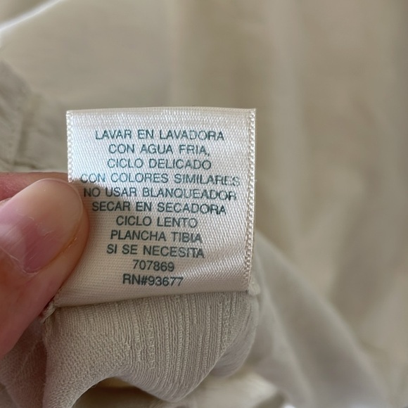 Island Shores 100% Silk Men’s Button Down Shirt L Hawaiian Neutral Cream Casual - Picture 8 of 12